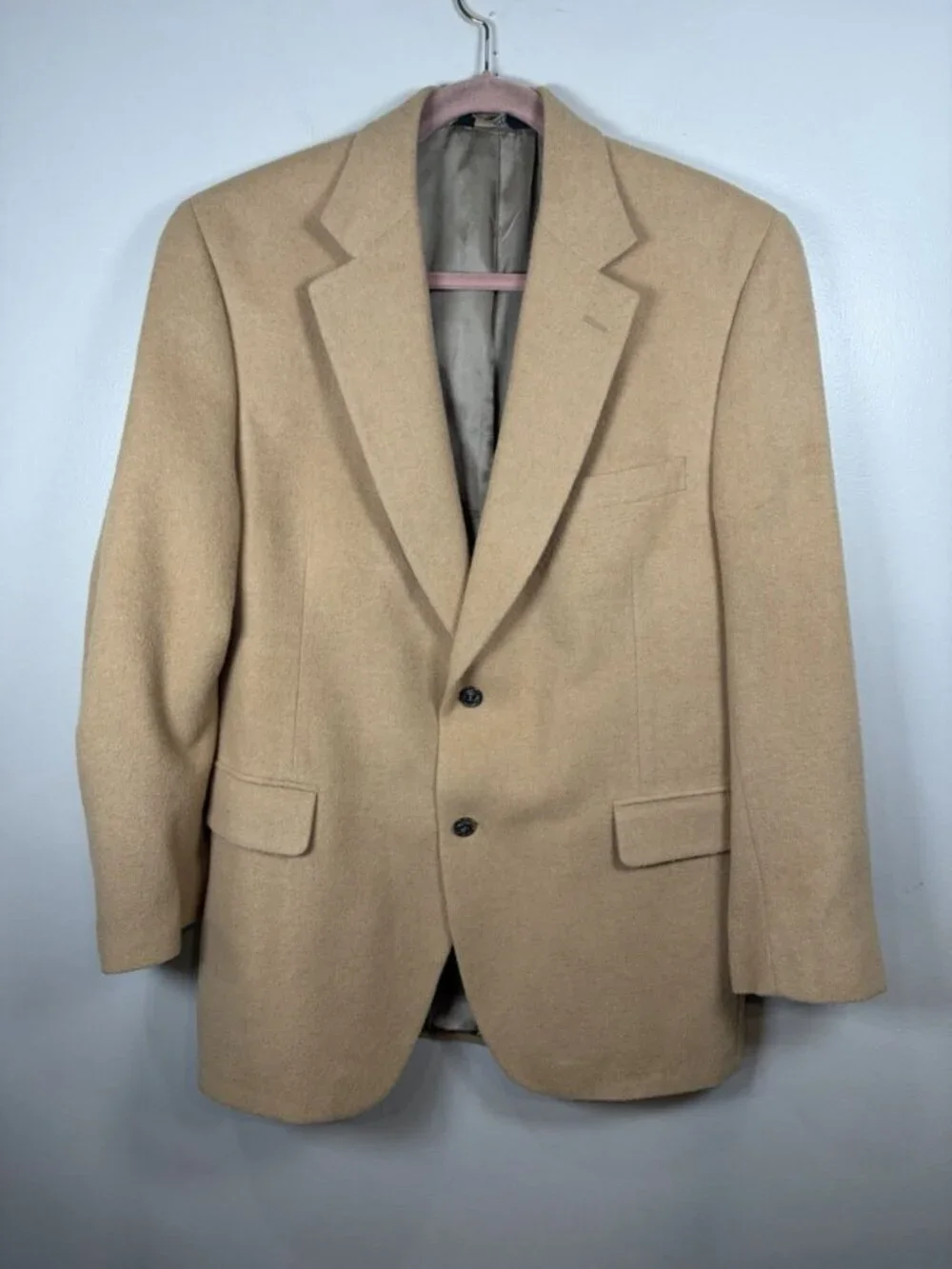 Jos. A. Bank 100% Camel Hair Sport Coat Blazer Men's 44R Camel 2 Button
